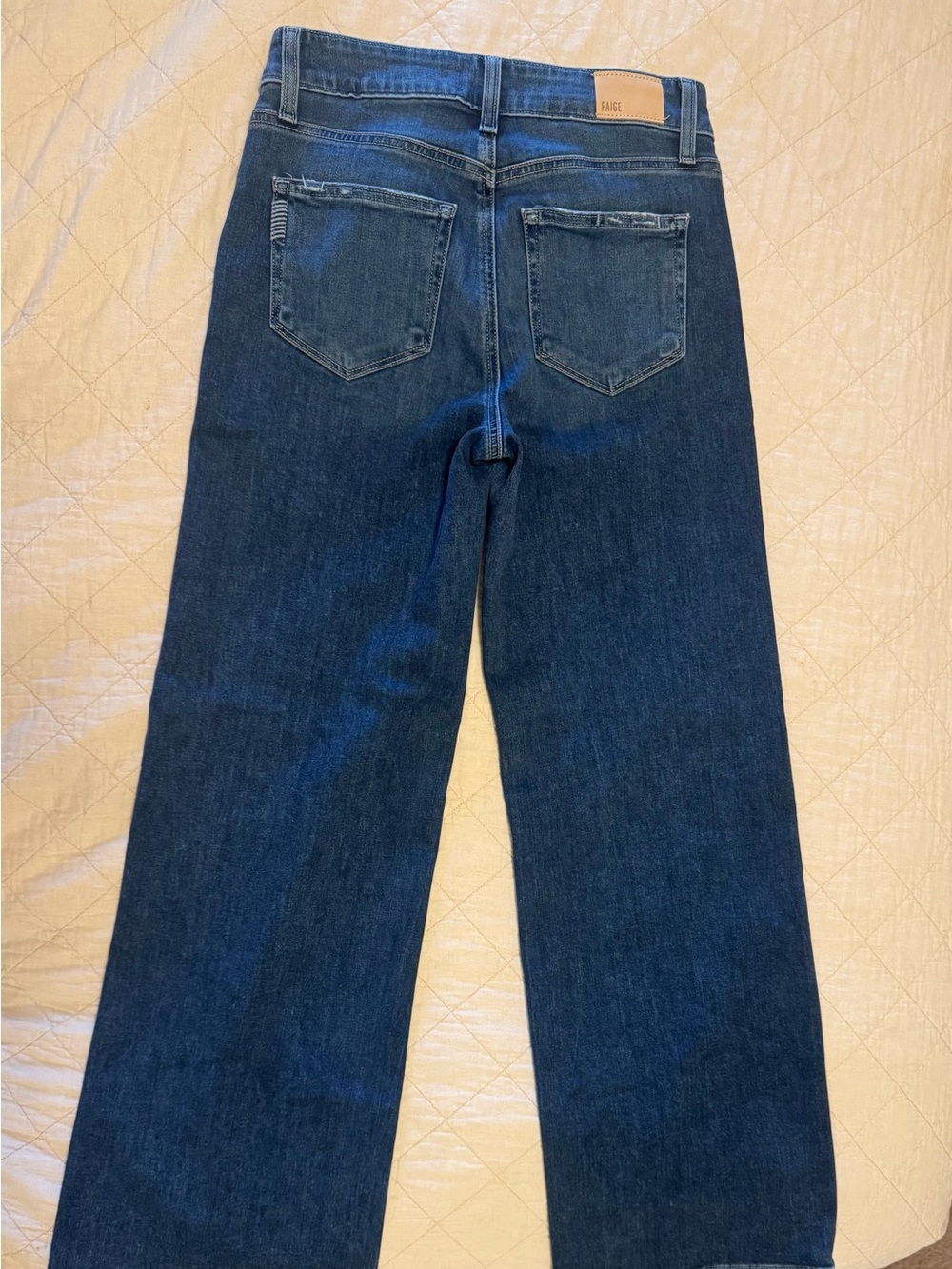 PAIGE Deep Blue Wide-Leg Jeans - Picture 6 of 8